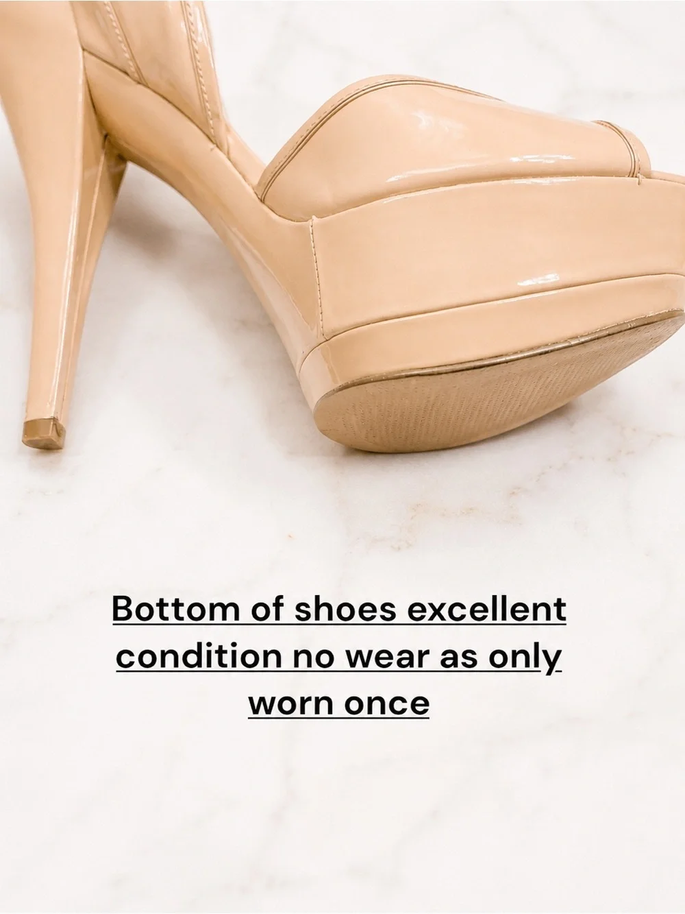 Nine West Pretta Nude Patent Peep Toe Slingback Platform Heels Size 10